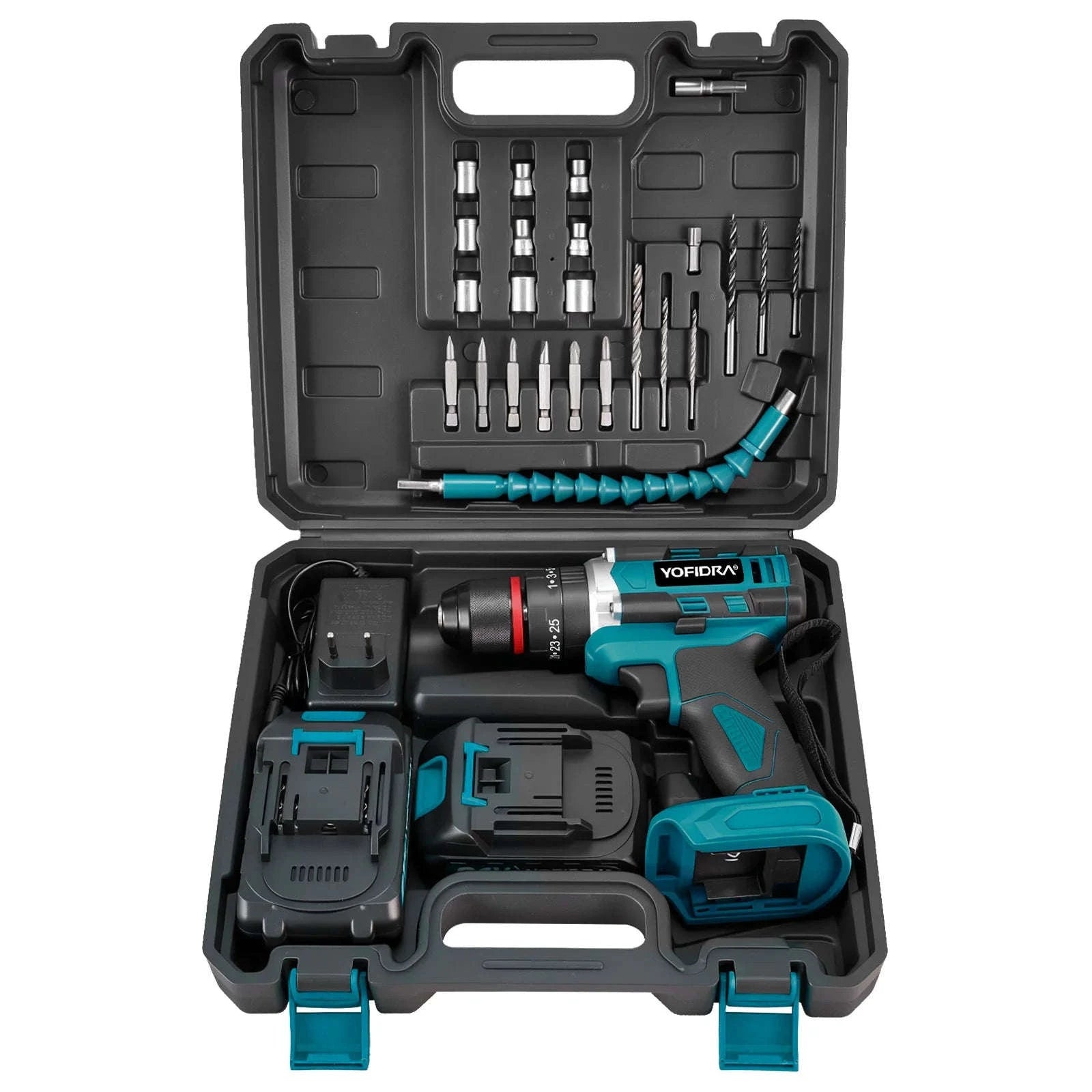 3-in-1 Cordless Impact Drill 21V 25+3 Torque 3/8 in Chuck-1 Battery / Germany