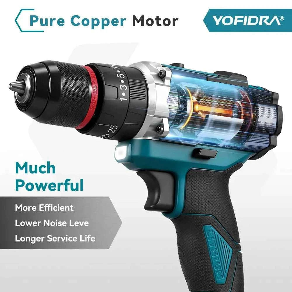 3-in-1 Cordless Impact Drill 21V 25+3 Torque 3/8 in Chuck-1 Battery / Germany