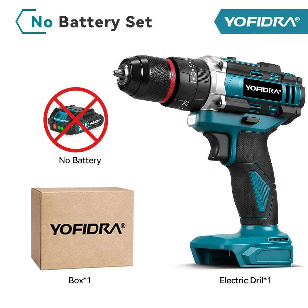 3-in-1 Cordless Impact Drill 21V 25+3 Torque 3/8 in Chuck-1 Battery / Germany