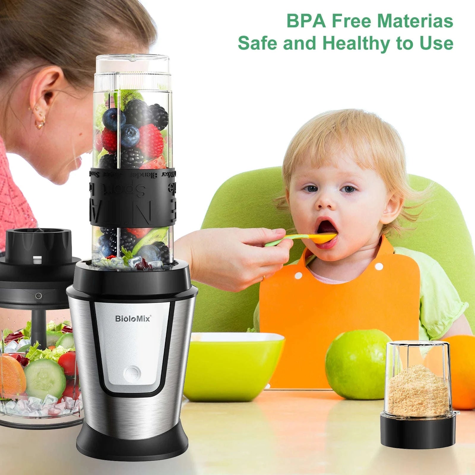 3-in-1 Food Processor 700W Blender, Chopper and Grinder-TB23M / US / United States
