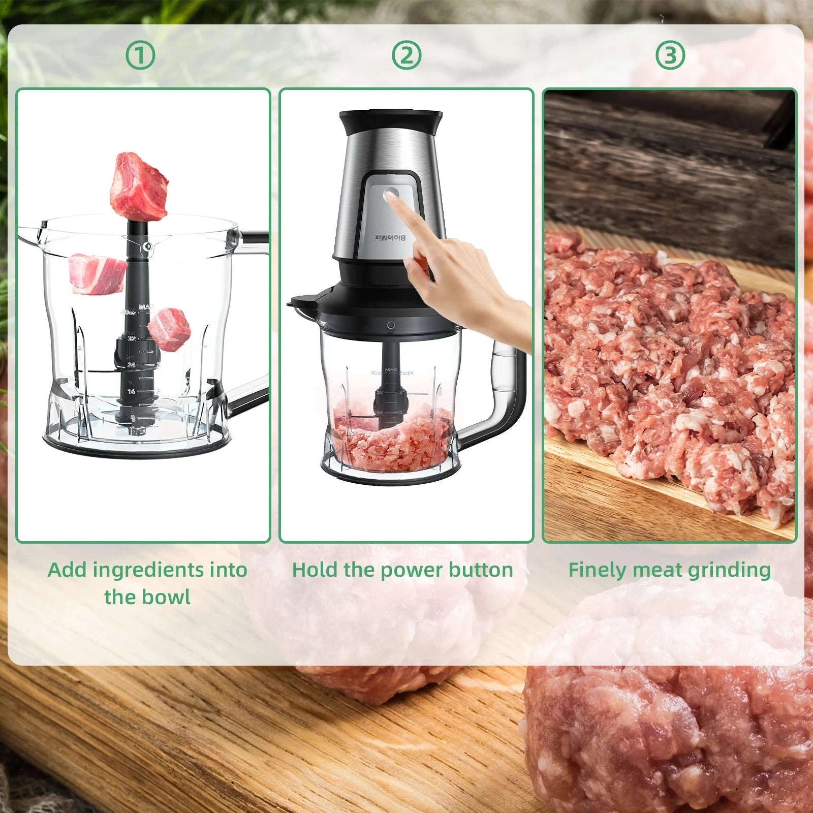 3-in-1 Food Processor 700W Blender, Chopper and Grinder-TB23M / US / United States