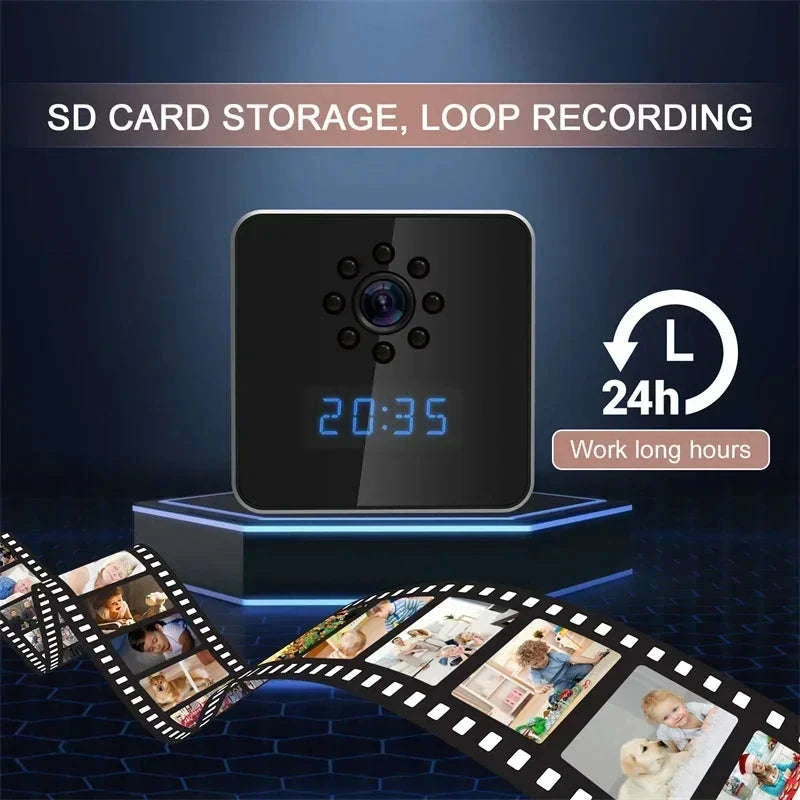 3 in 1 HD 1080P Wifi IP Clock Camera Desk Bluetooth Speakers Time Display Video Recorders Home Office Video Surveillance Camera-camera with 128GB