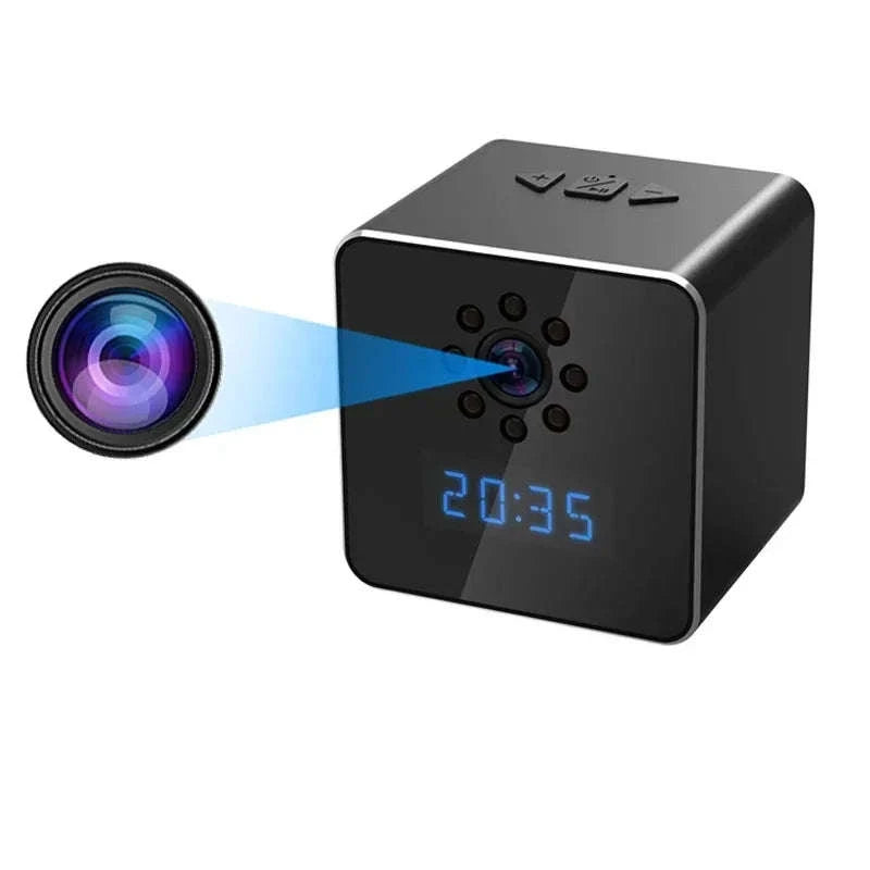 3 in 1 HD 1080P Wifi IP Clock Camera Desk Bluetooth Speakers Time Display Video Recorders Home Office Video Surveillance Camera-camera with 128GB