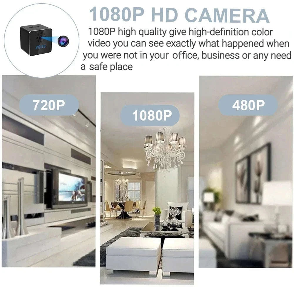 3 in 1 HD 1080P Wifi IP Clock Camera Desk Bluetooth Speakers Time Display Video Recorders Home Office Video Surveillance Camera-camera with 128GB