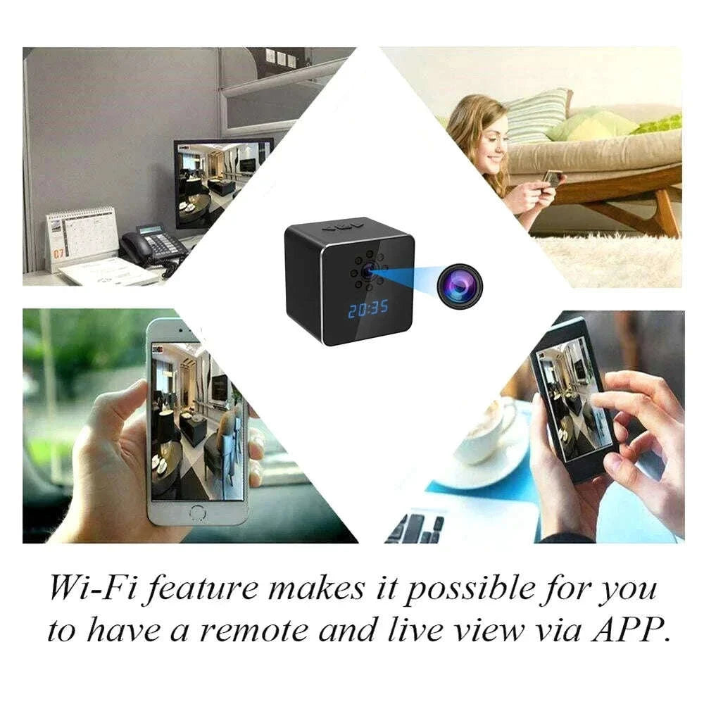 3 in 1 HD 1080P Wifi IP Clock Camera Desk Bluetooth Speakers Time Display Video Recorders Home Office Video Surveillance Camera-camera with 128GB