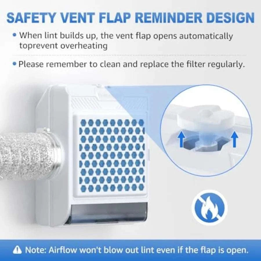 3-in-1 Indoor Dryer Vent Kit with Safety Flap, Filters & Water Drawer-United States / aspic