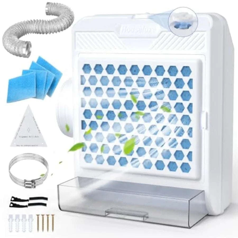 3-in-1 Indoor Dryer Vent Kit with Safety Flap, Filters & Water Drawer-United States / aspic
