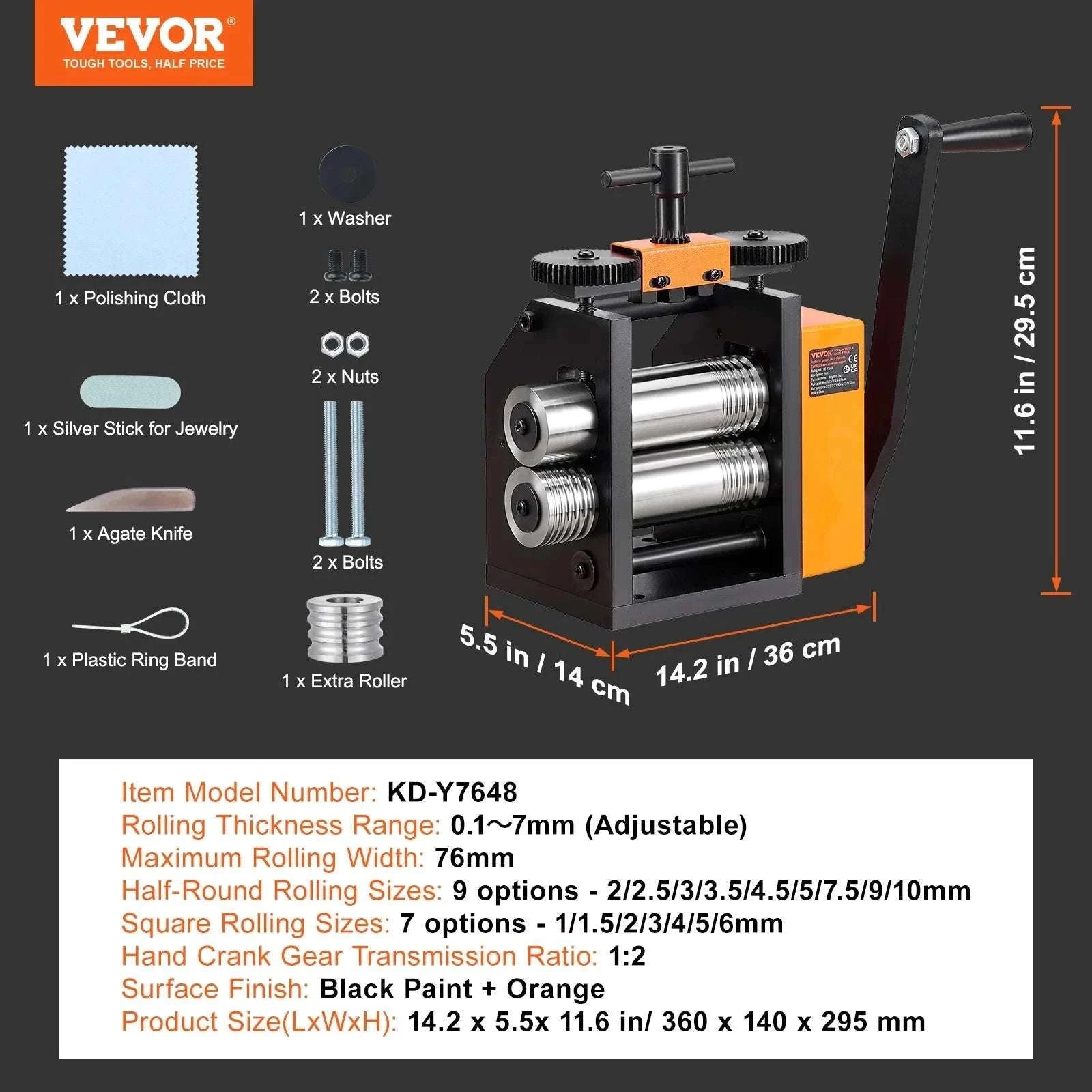 3-in-1 Jewelry Rolling Mill Machine for Sheet, Wire & Metal Forming-75mmW 0.03-6.5mmT / United States