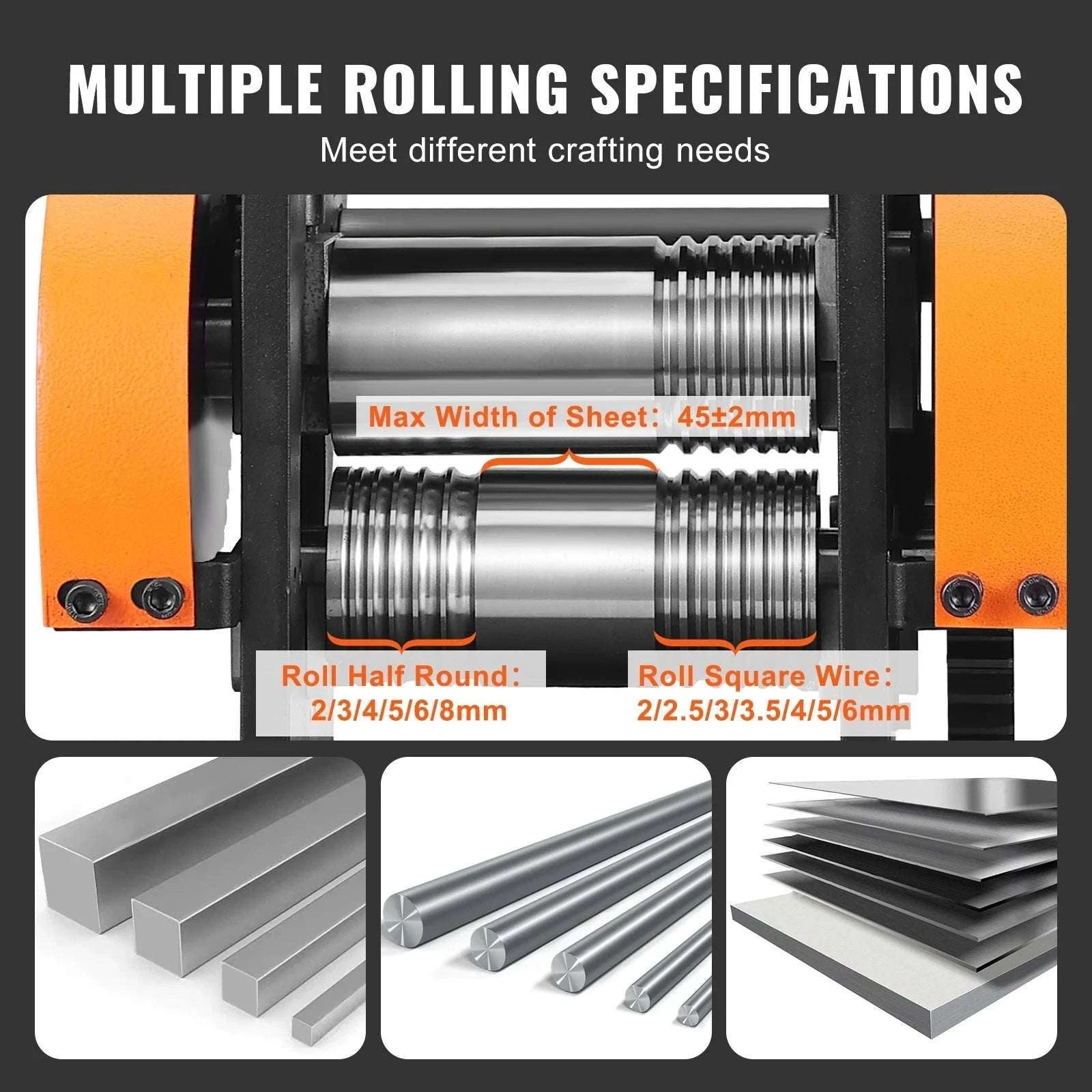 3-in-1 Jewelry Rolling Mill Machine for Sheet, Wire & Metal Forming-76mmW 0.1-7mmT / United States