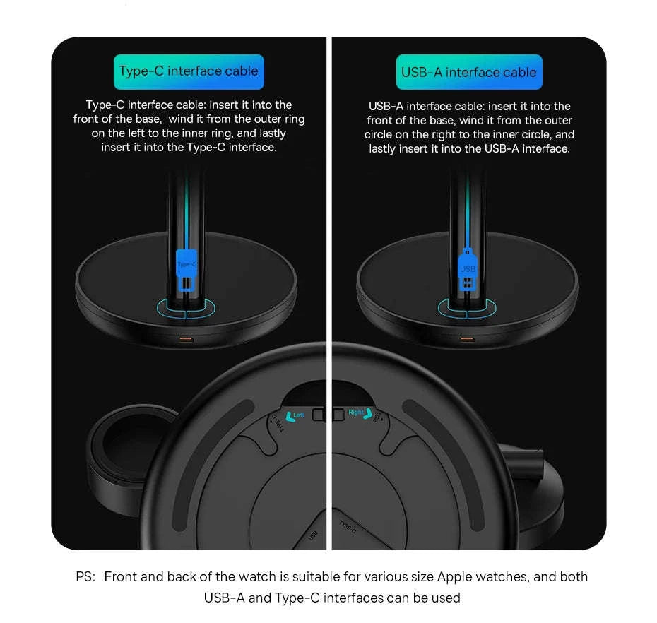 3-in-1 Magnetic Wireless Charger Stand for iPhone, AirPods, Watch-Add 24W EU Plug