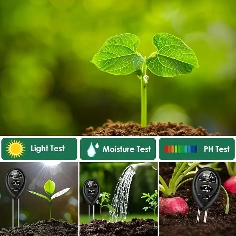 3-in-1 Soil Tester – Moisture, Light & pH Monitor-Default Title