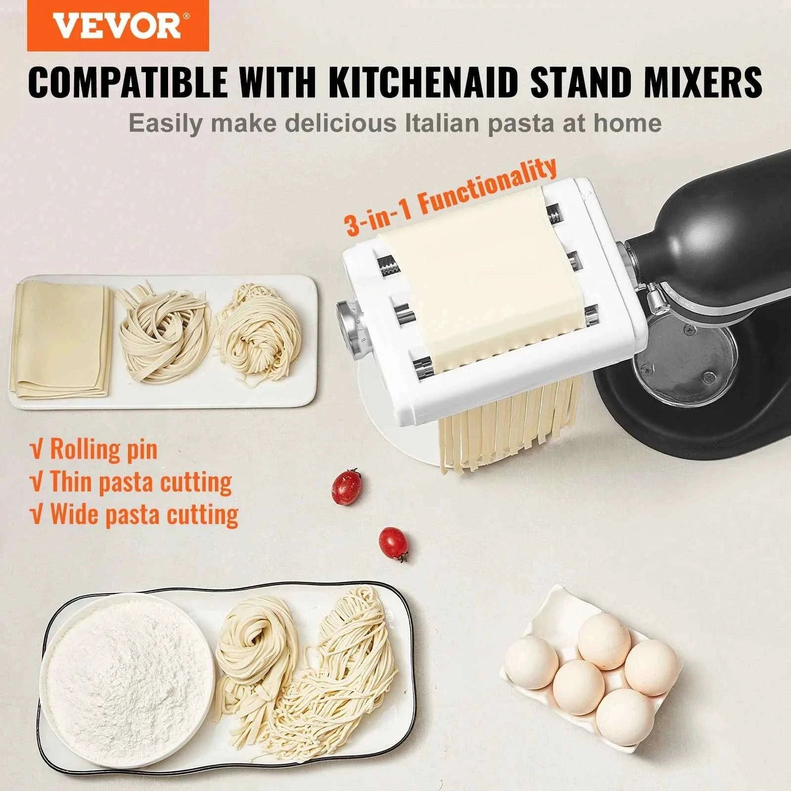3-in-1 Stainless Steel Pasta Attachment for Stand Mixer-3in1 / Poland