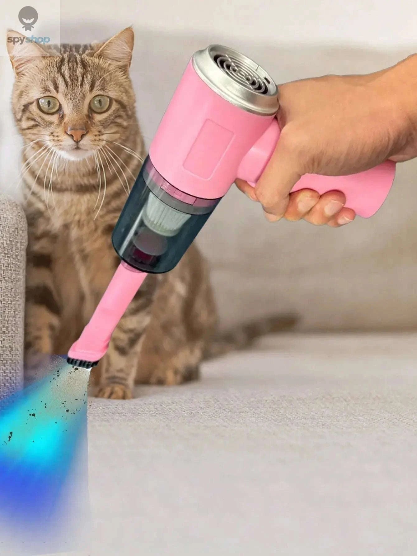 3‑in‑1 USB Portable Car Vacuum Cleaner – Compact Suction, Blower & Easy USB Charging-Pink