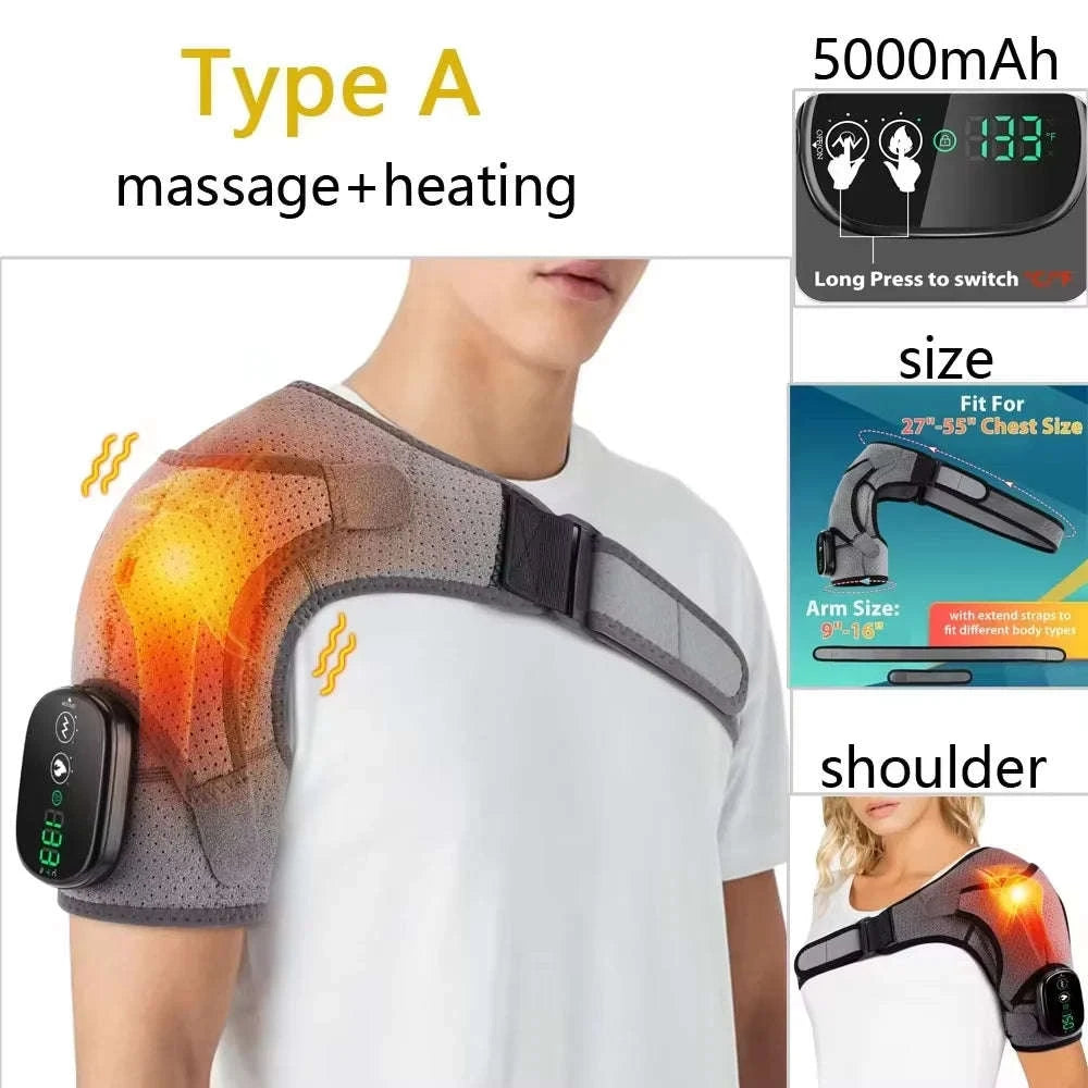 3 in 1 Vibration & Heating Shoulder Massager Pad-3 in 1-4000mAh / CHINA