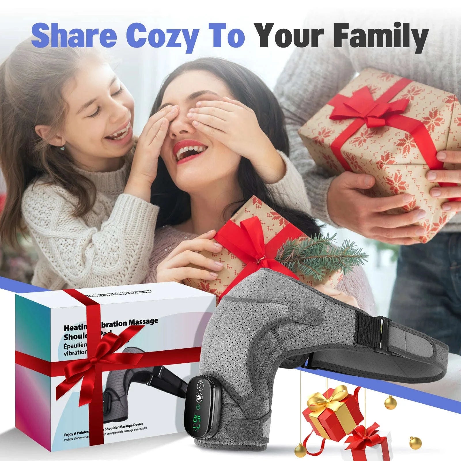 3 in 1 Vibration & Heating Shoulder Massager Pad-3 in 1-4000mAh / CHINA