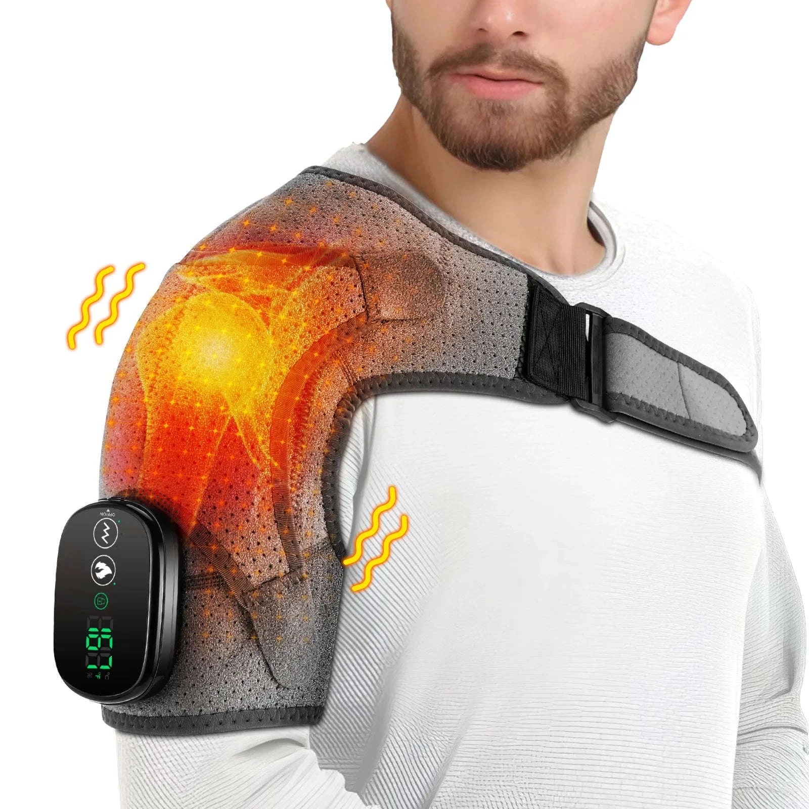 3 in 1 Vibration & Heating Shoulder Massager Pad-3 in 1-4000mAh / CHINA
