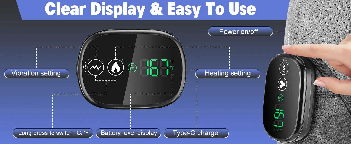 3 in 1 Vibration & Heating Shoulder Massager Pad-3 in 1-4000mAh / CHINA