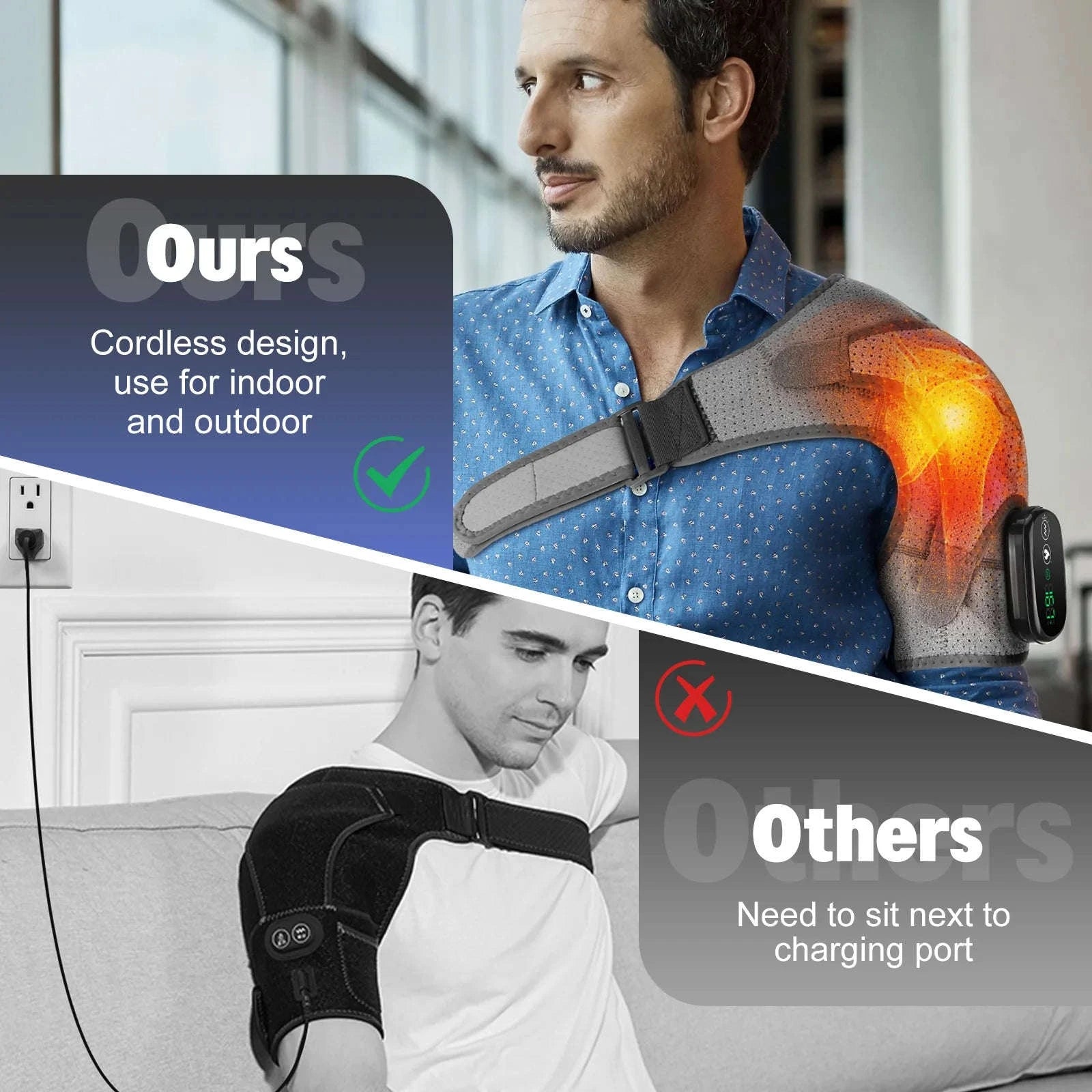 3 in 1 Vibration & Heating Shoulder Massager Pad-3 in 1-4000mAh / CHINA