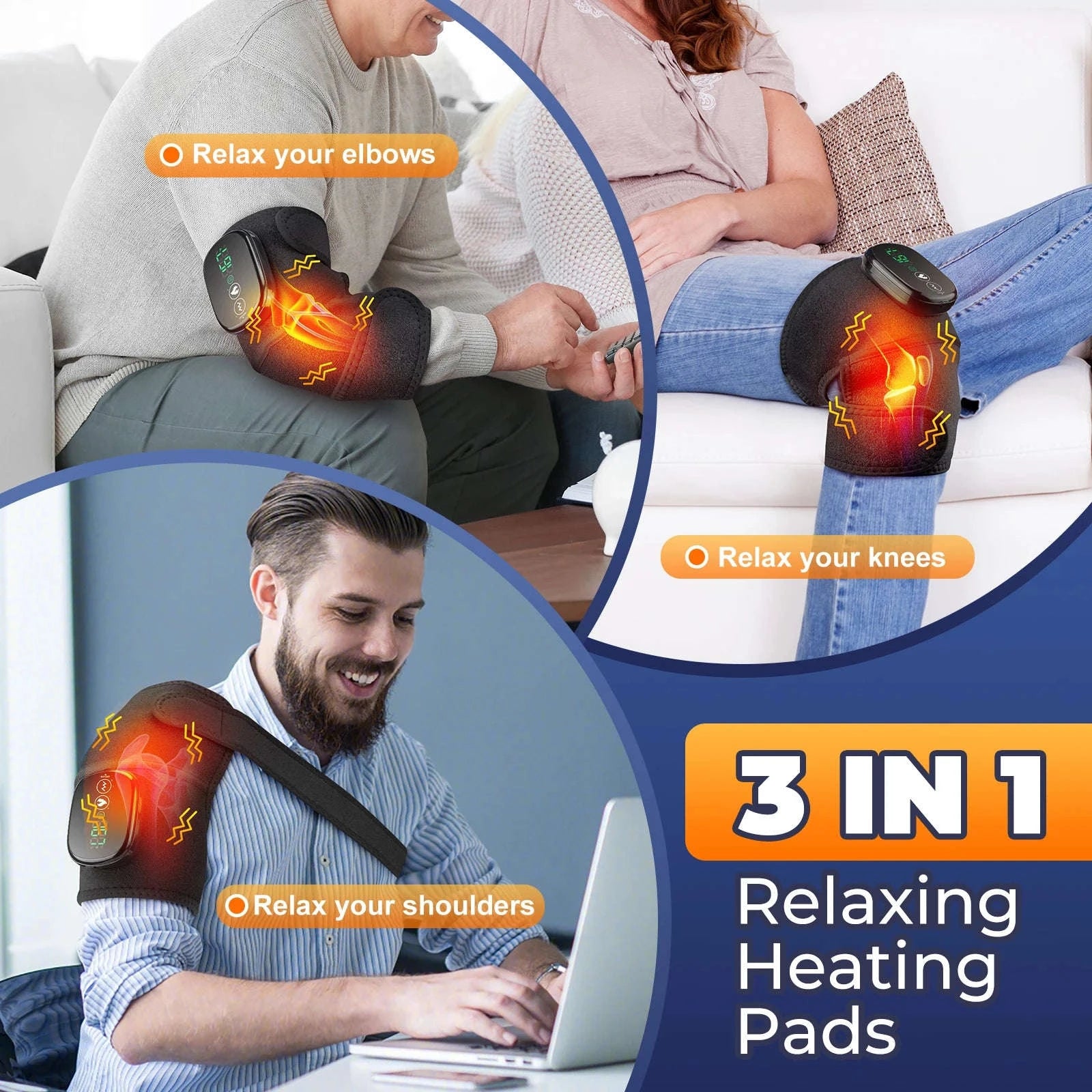 3 in 1 Vibration & Heating Shoulder Massager Pad-3 in 1-4000mAh / CHINA