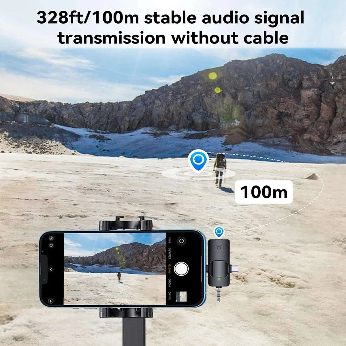 3‑in‑1 Wireless Lavalier Microphone for Camera, iPhone & Android-2PCS Lavalier Mic