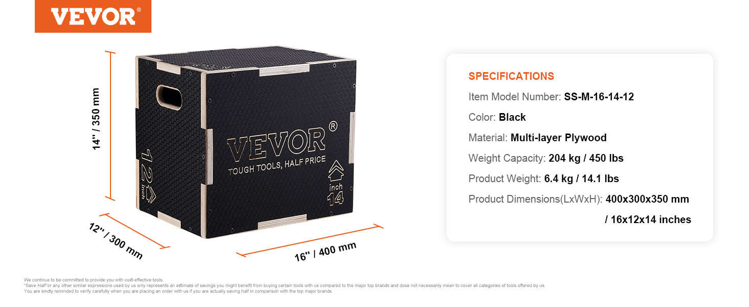 3-in-1 Wooden Plyometric Jump Box - Black-20x18x16inches / United States