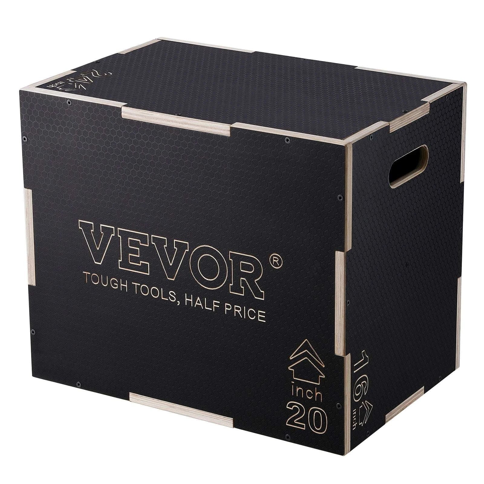 3-in-1 Wooden Plyometric Jump Box with 16" 20" 24" Heights-24x20x16inch / United States