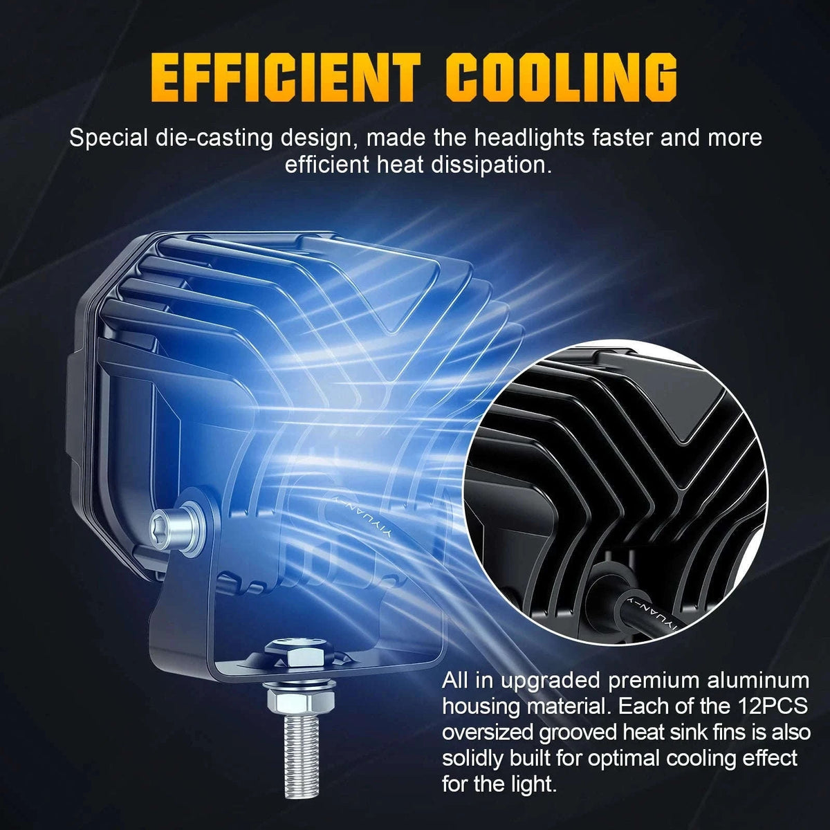 3 Inch 30W LED Pod Light Spot Flood Combo Beam Work Light-2x30W Yellow Flood / China Mainland / 3000LM