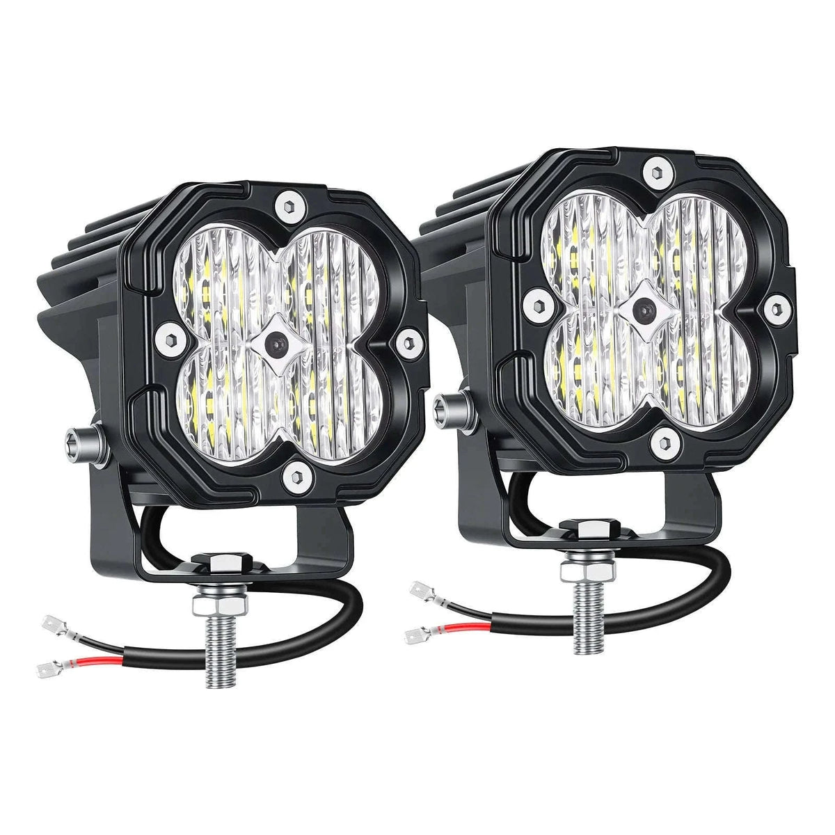 3 Inch 30W LED Pod Light Spot Flood Combo Beam Work Light-2x30W Yellow Flood / China Mainland / 3000LM
