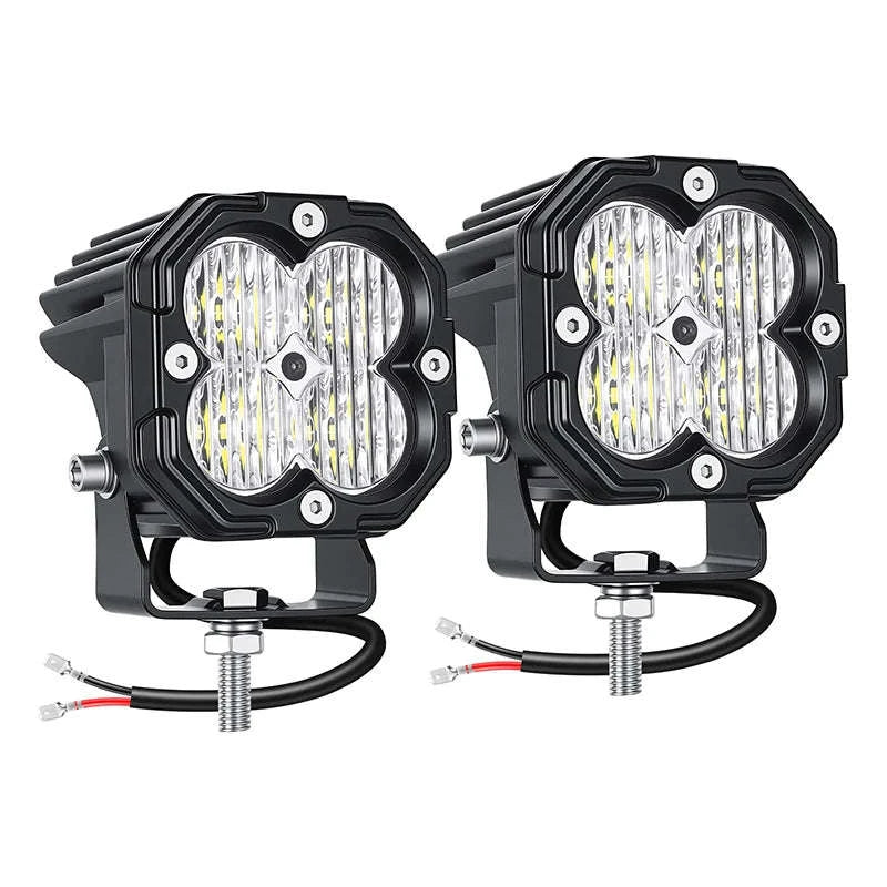 3 Inch 30W LED Pod Light Spot Flood Combo Beam Work Light-2x30W Yellow Flood / China Mainland / 3000LM