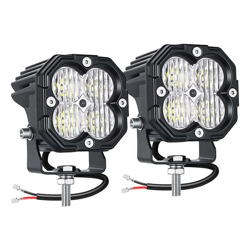 3 Inch 30W LED Pod Light Spot Flood Combo Beam Work Light-2x30W Yellow Flood / China Mainland / 3000LM