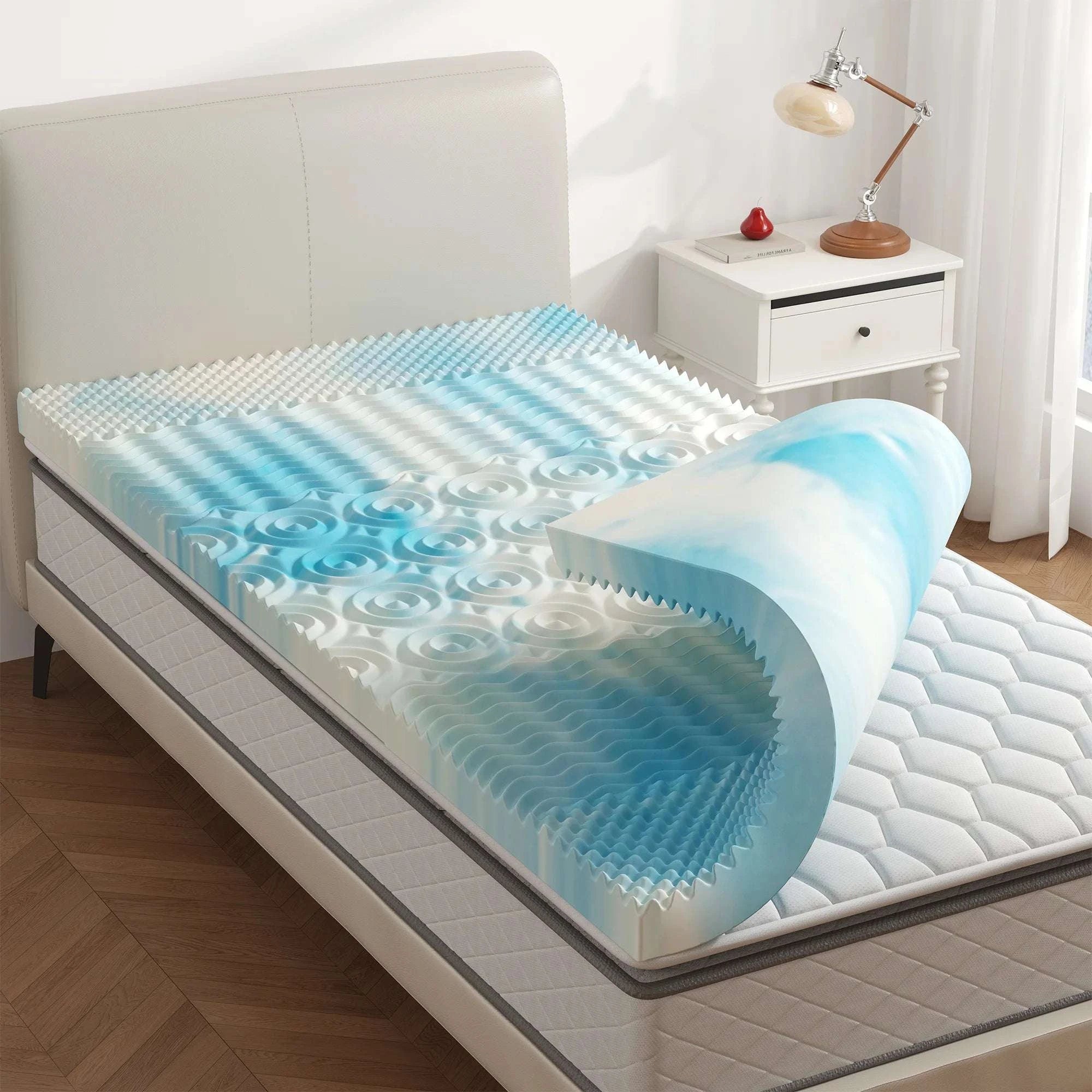 3-Inch Gel Memory Foam Mattress Topper with 5-Zone Support Full-3 Inch / Twin / United States