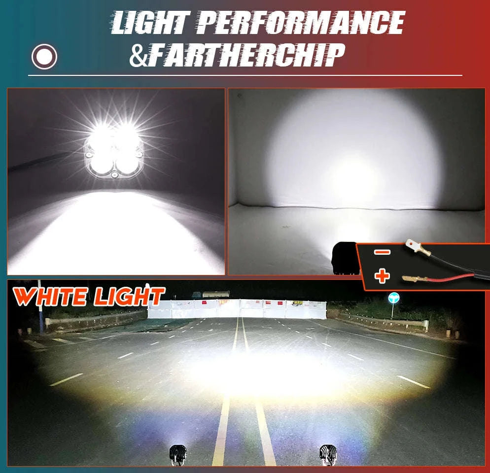 3 Inch LED Work Light 120W 12V 24V IP68-2PC White Light