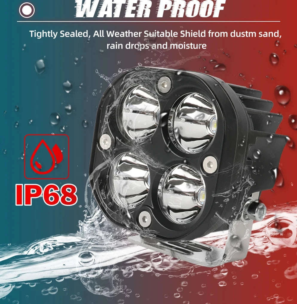 3 Inch LED Work Light 120W 12V 24V IP68-2PC White Light