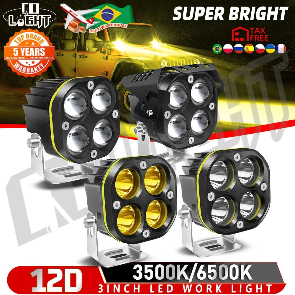 3 Inch LED Work Light 120W 12V/24V IP68 Combo Beam-1PC 954H-W