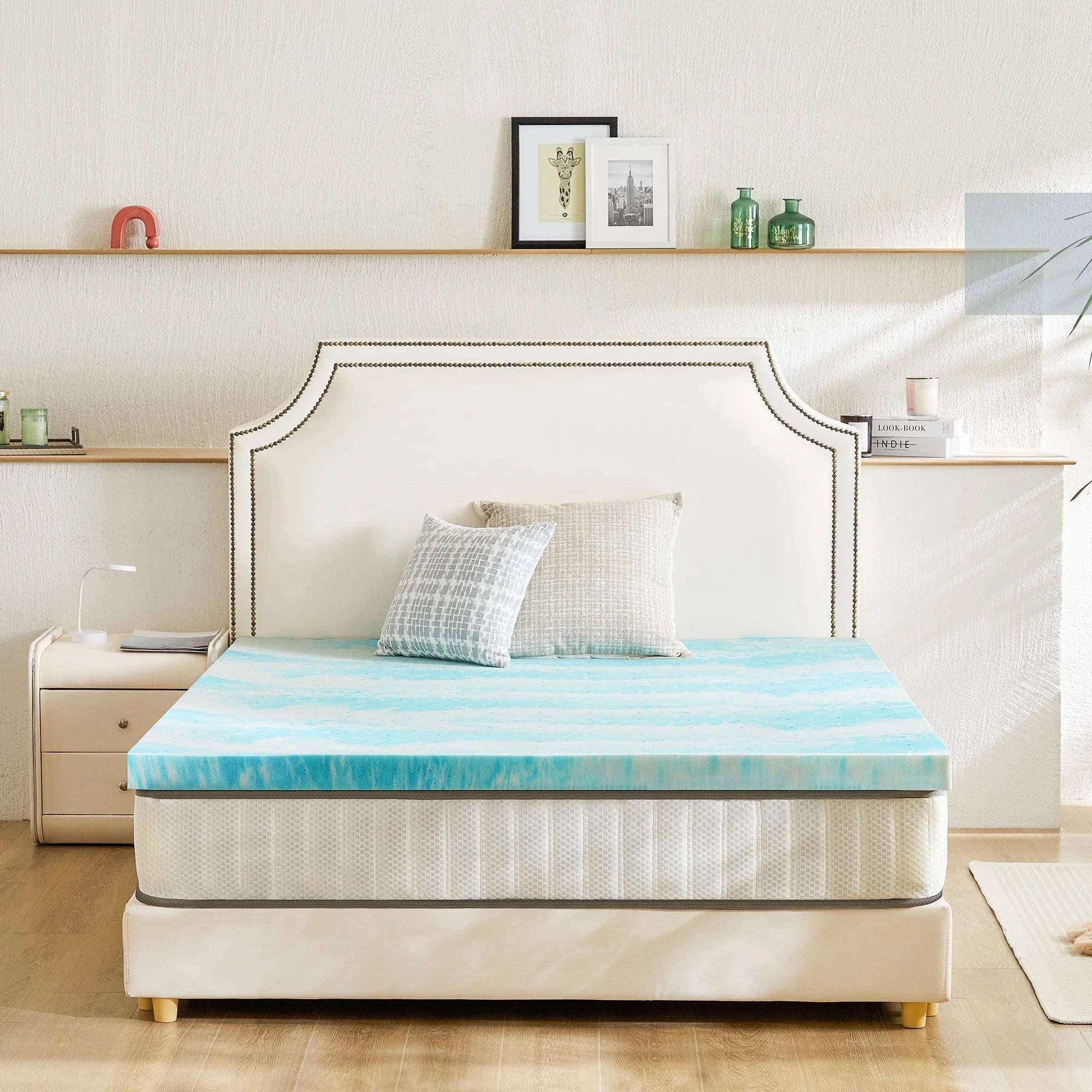 3 Inch Memory Foam Mattress Topper with Gel Cooling Support-3 Inch / California King / United States