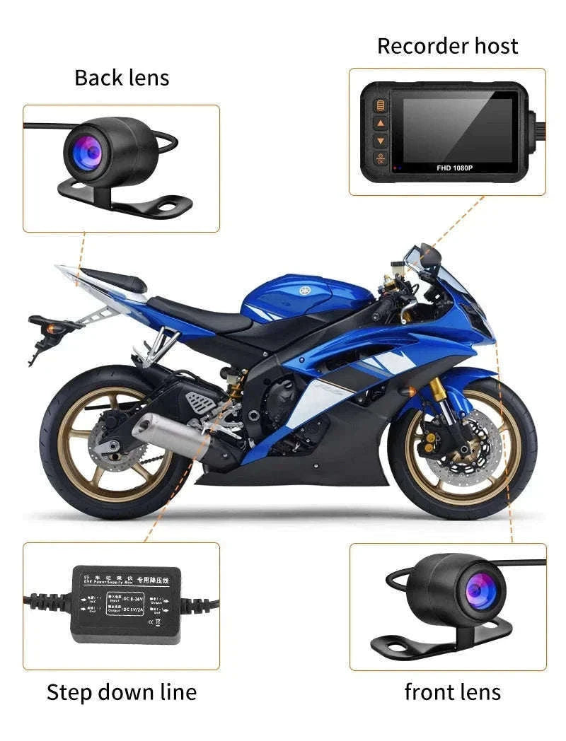 3 Inch Motorcycle Dashcam Waterproof Front and Rear DVR-SE60-DVR