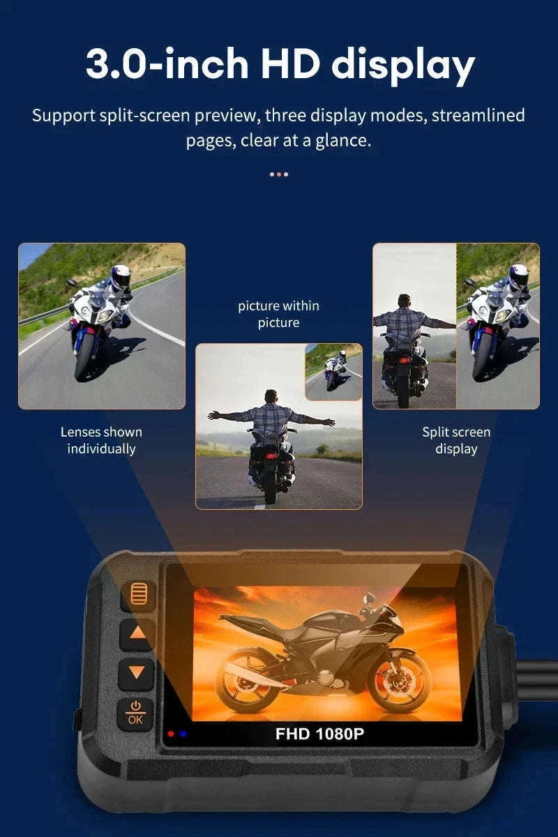 3 Inch Motorcycle Dashcam Waterproof Front and Rear DVR-SE60-DVR