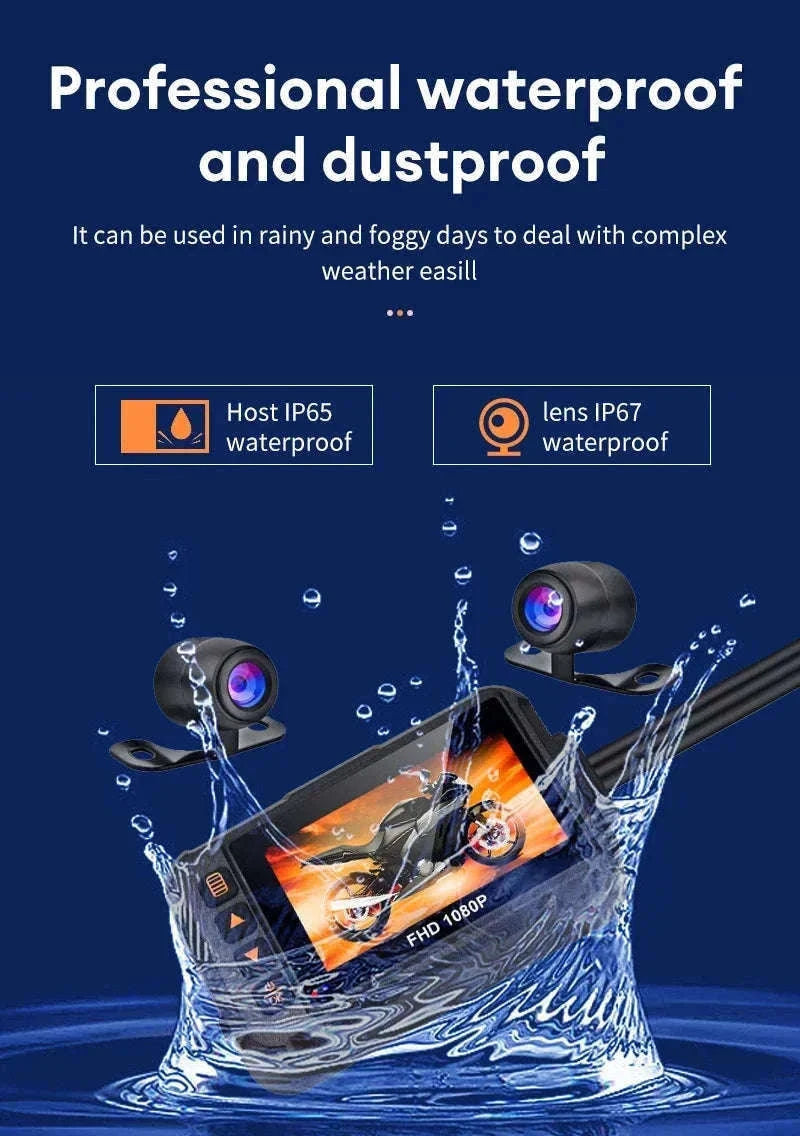 3 Inch Motorcycle Dashcam Waterproof Front and Rear DVR-SE60-DVR
