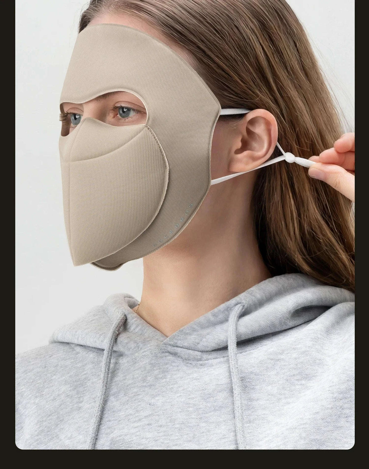 3-Layer Windproof Cycling Face Mask with UV Protection-Grey