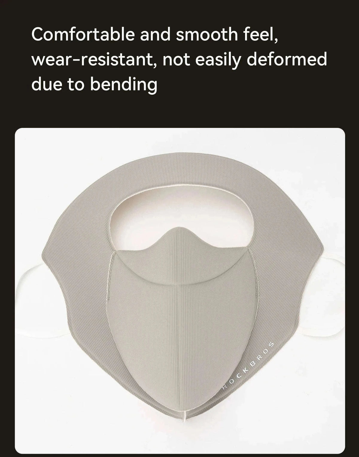 3-Layer Windproof Cycling Face Mask with UV Protection-Grey