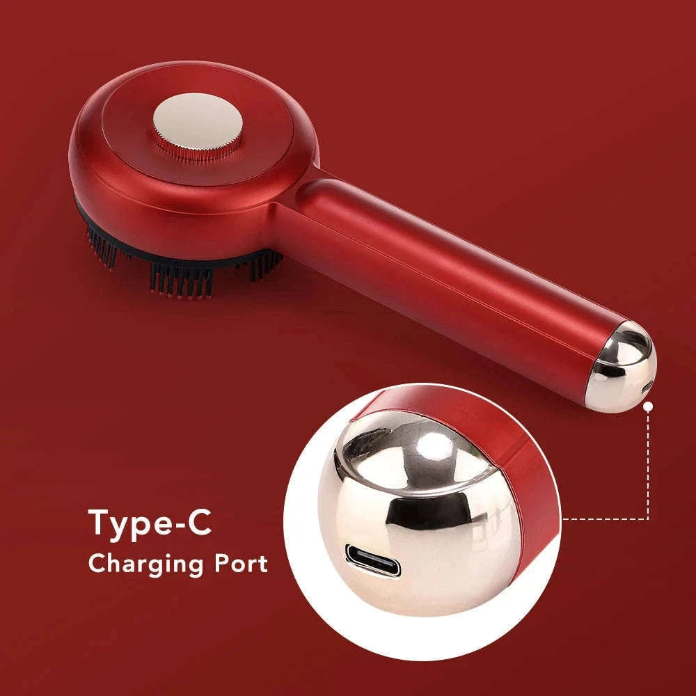3-Mode Electric Massage Comb with Red Light Therapy-Add 1pcs oil