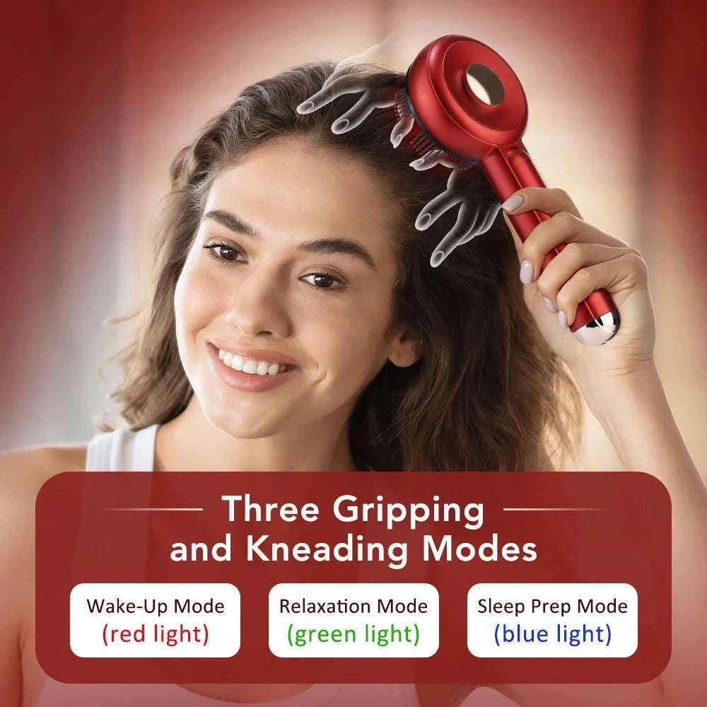 3-Mode Electric Massage Comb with Red Light Therapy-Add 1pcs oil