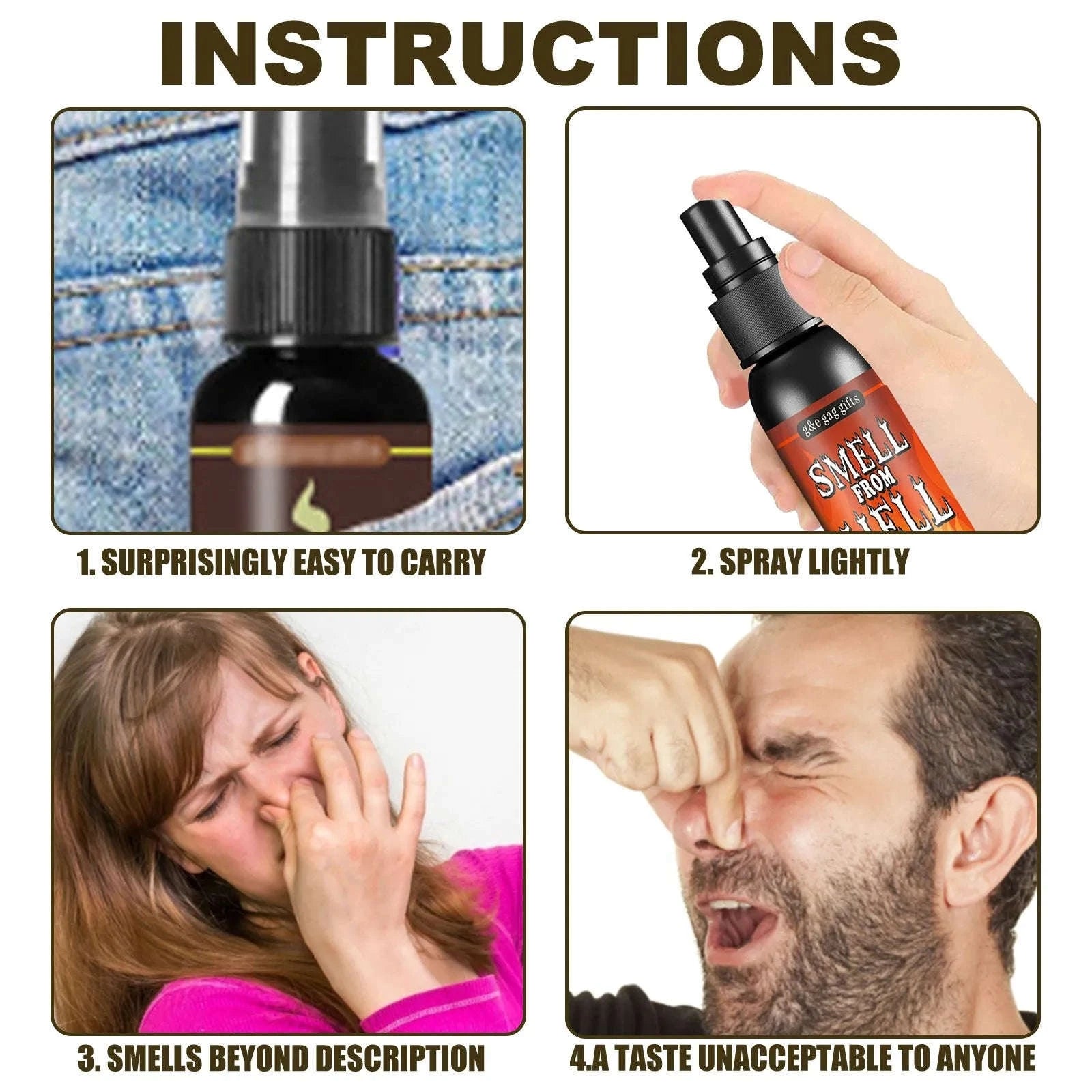 3-Pack Extra Strong Fart Spray Prank Set-3x30ml / One Size