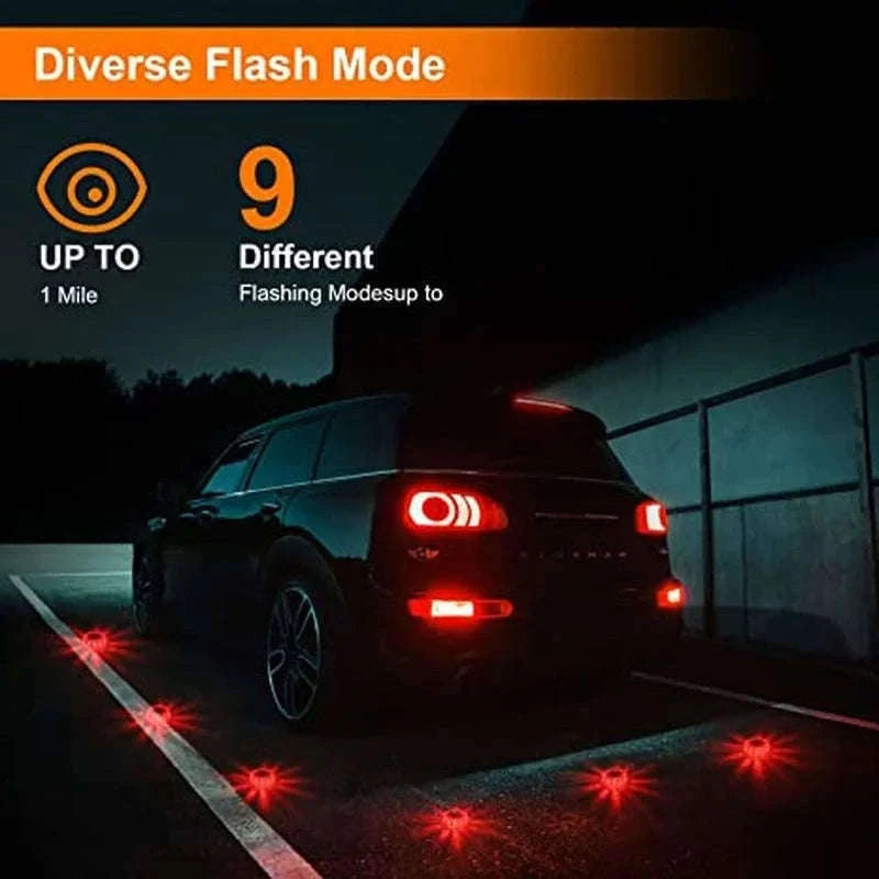3 Pack LED Road Flares Rechargeable Emergency Warning Lights-3 Pack Rechargeable