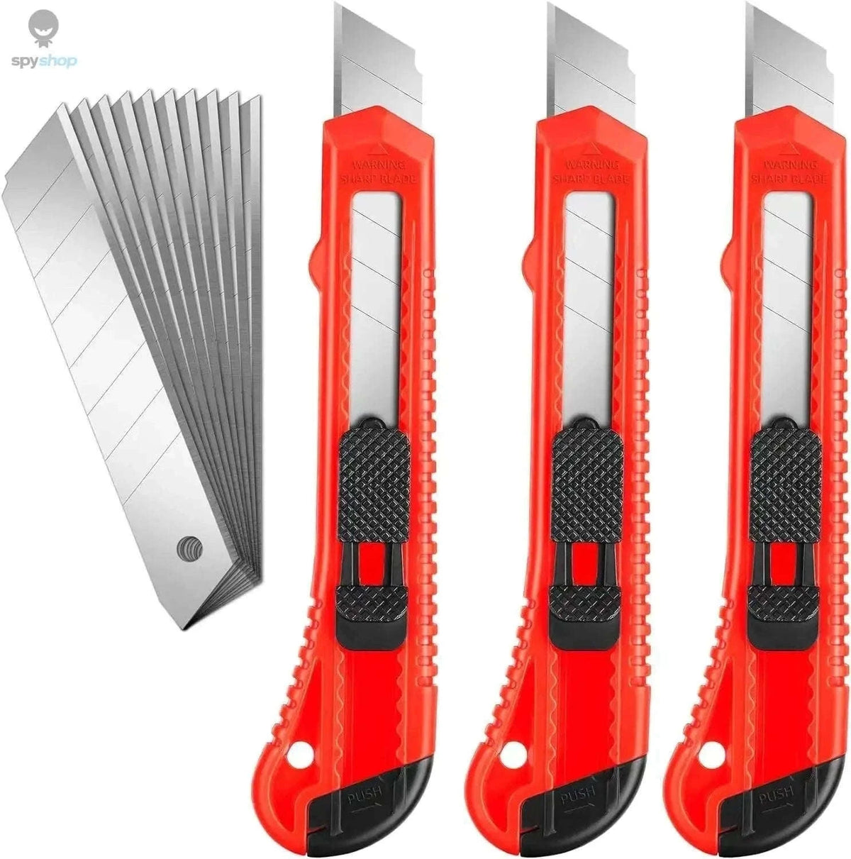 3-Pack Retractable Utility Knife Box Cutters with 10 Blades-3Knife 10Blades