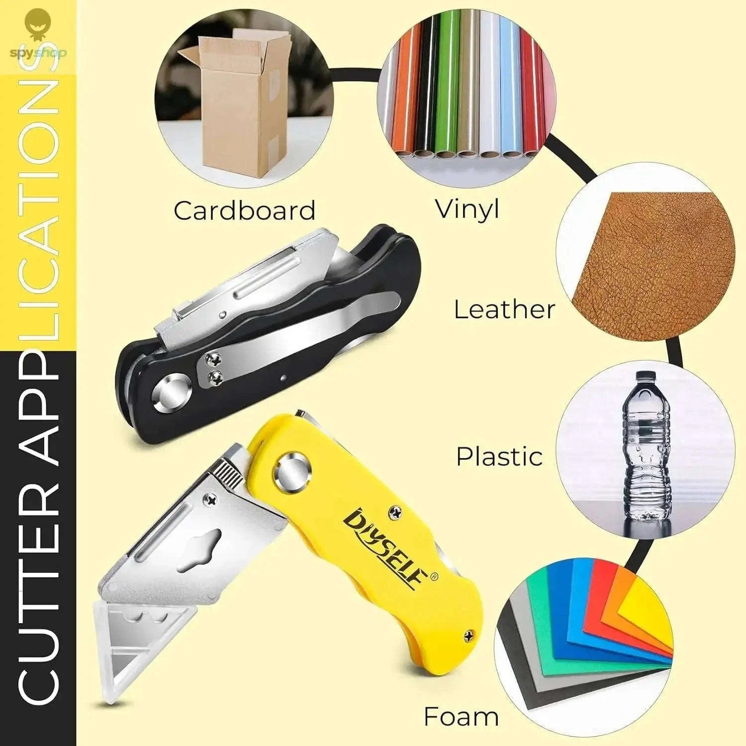 3-Pack Retractable Utility Knife Box Cutters with 10 Blades-3Knife 10Blades