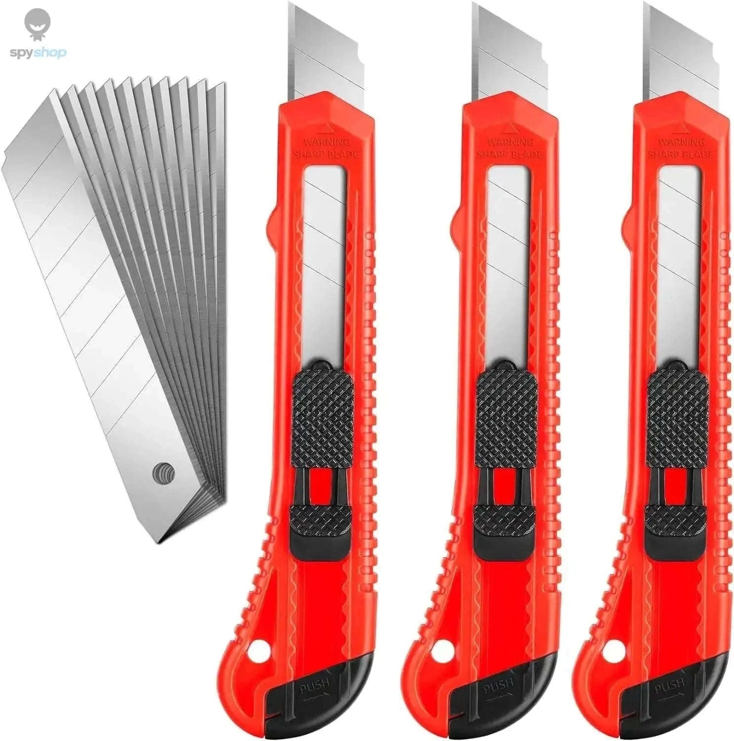 3-Pack Retractable Utility Knife Box Cutters with 10 Blades-3Knife 10Blades