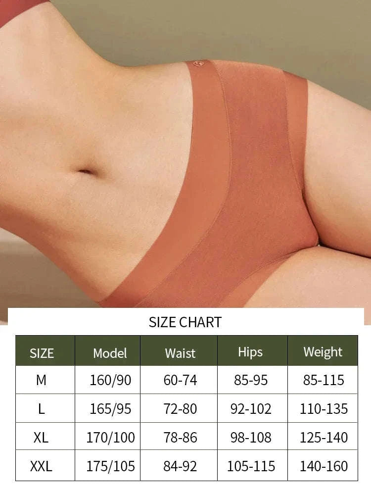3-Pack Seamless Breathable Women’s Briefs Soft Stretch Mid-Rise Underwear-skin / XXL(70-80kg) / 3pcs