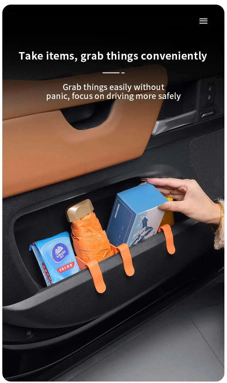 3-Piece Car Side Door Organizer Dividers Adjustable ABS Clip Storage Partition-Black 3pcs