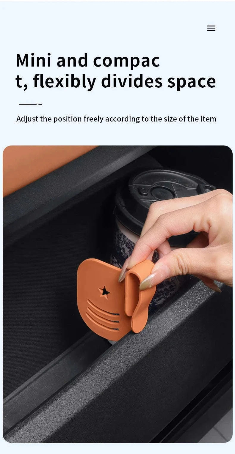 3-Piece Car Side Door Organizer Dividers Adjustable ABS Clip Storage Partition-Black 3pcs